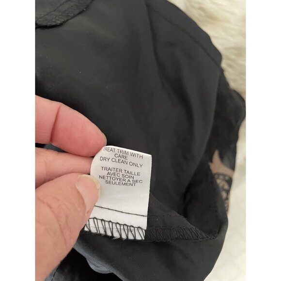 Anthropologie Whimsigoth Black & Brown detail Lace Print Dress w zipper back Lon - Picture 7 of 9